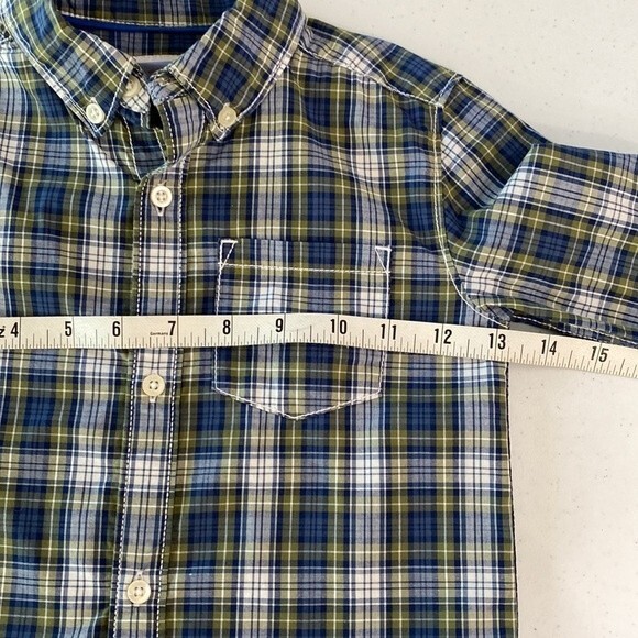 Carter's Plaid Button Down Shirt Long Sleeves Cotton Boy's Size 4T Blue Green - Picture 9 of 12